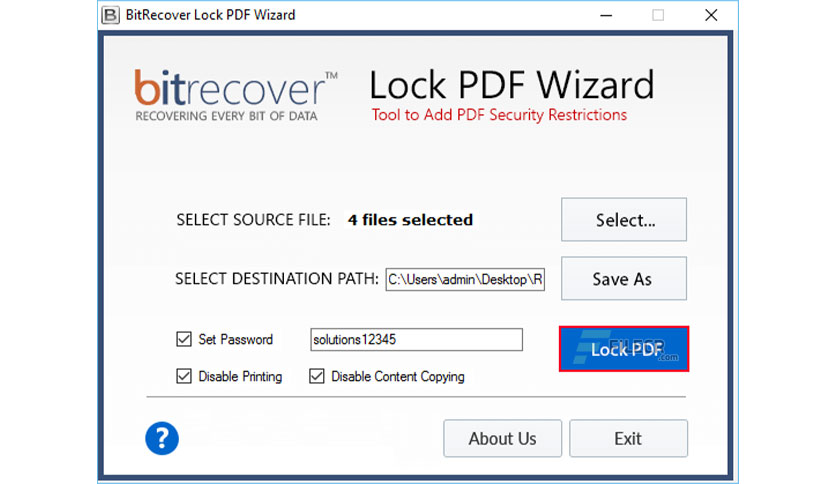 BitRecover Lock PDF Wizard Crack